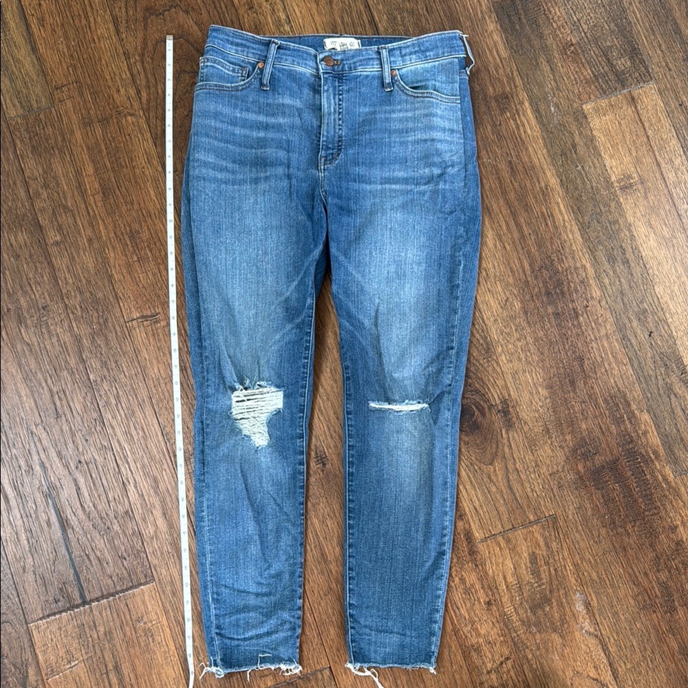 Madewell Light Blue Ankle Cropped Jeans with Distressed Details